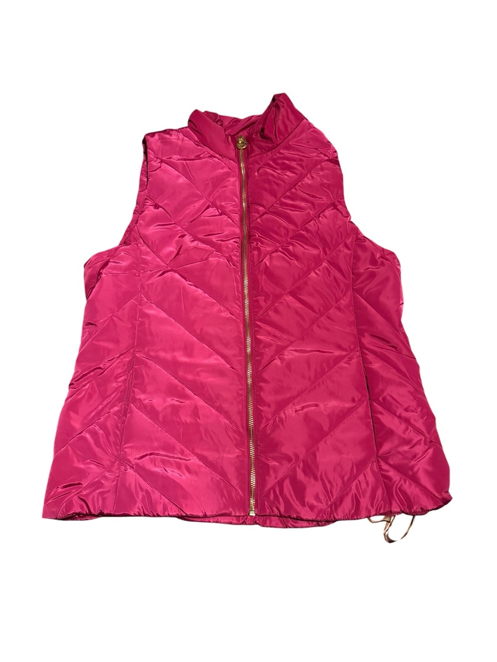 MICHAEL Michael Kors Fuchsia Quilted Puffer Vest with Gold-Tone Zip - Picture 2 of 4